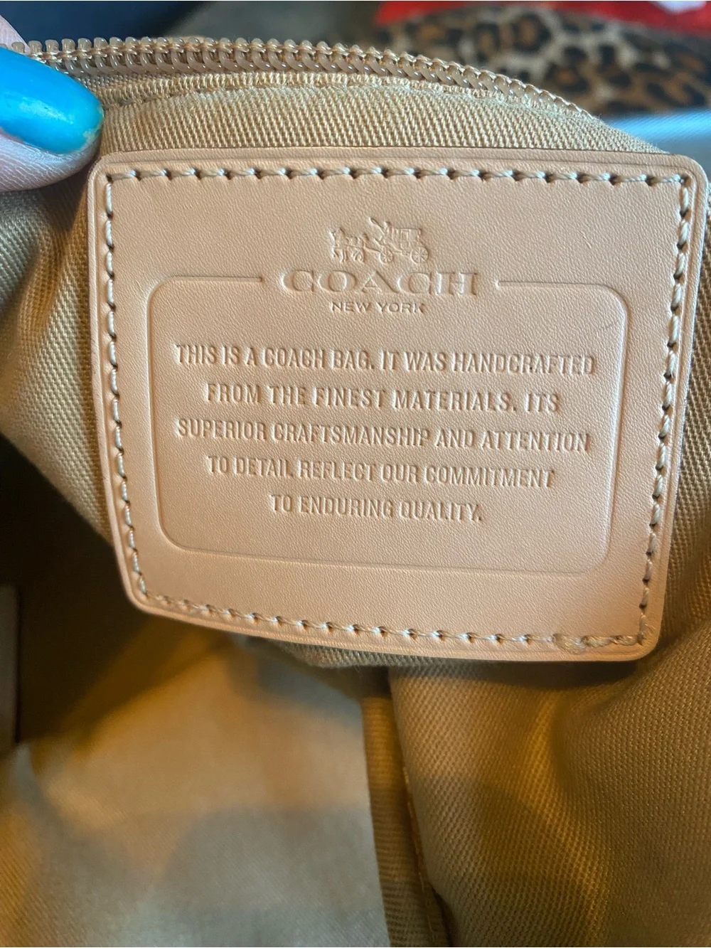 Coach Leopard-Print Tote with Tan Trim